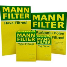 Mann Filter Audi Q3 2.0 TDI Dizel 2012-2014 Hava Yağ Yakıt Karbonlu Polen Filtre Bakım Seti