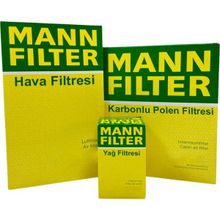 Mann Filter Ford Fiesta 1.6 TDCI Dizel 2009-2012 Hava Yağ Karbonlu Polen Filtre Bakım Seti