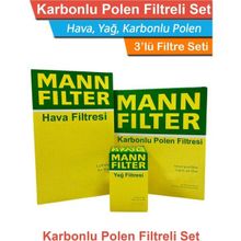 Mann Filter VW Scirocco 1.4 TSI 122 HP Hava Yağ Karbonlu Polen Filtre Bakım Seti