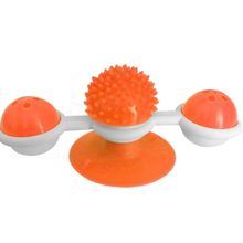 Markapet 8 cm-18 cm Turuncu Vantuzlu Fırıldak Toplu Dönen Kedi Oyuncağı