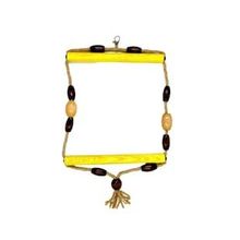 Markapet Doğal Ahşap 21 x 36 cm Boncuklu Papağan Salıncağı