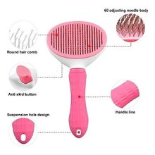 Markapet Pembe 10 x 20 cm Kendini Temizleyen Tuşlu Kedi Köpek Tarağı