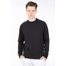 Markapia Erkek Siyah Düz Bisiklet Yaka Sweatshirt