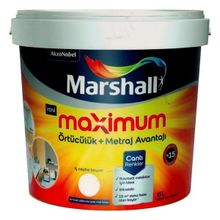 Marshall İnci Tanesi 15 lt Silikonlu Özel Mat Silinebilir İç Cephe Boyası