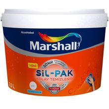 Marshall Pembe İnci 2.5 lt Sil-Pak Tam Silinebilir Silikonlu Iç Cephe Duvar Boyası