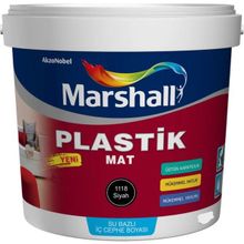 Marshall Plastik Mat Siyah Su Bazlı 2.5 lt İç Cephe Boyası