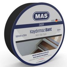 Mas 50 mm x 25 mt Siyah Kaydırmaz Bant
