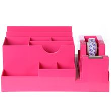 Mas 815 Koyu Pembe Masaüstü Organizer Kalemlik Seti