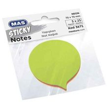 Mas Sticky Yapışkanlı Not Kağıdı Balon 70x70 mm 75 Yaprak 3671
