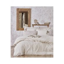 Masal 200X220cm Bej Organik Pamuk Keten Çift Kişilik Nevresim Takımı