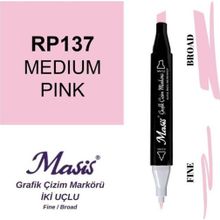 Masis 137 Pembe Çift Uçlu Marker Grafik Çizim Kalemi