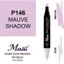 Masis 146 Gölgeli Lila Çift Uçlu Marker Grafik Çizim Kalemi