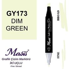 Masis 173 Mat Yeşil Çift Uçlu Marker Grafik Çizim Kalemi