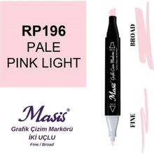 Masis 196 Mat Açık Pembe Çift Uçlu Marker Grafik Çizim Kalemi