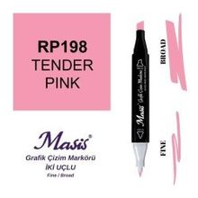 Masis 198 Yumuşak Pembe Çift Uçlu Marker Grafik Çizim Kalemi