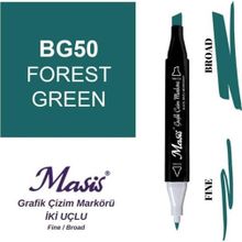 Masis 50 Orman Yeşili Çift Uçlu Marker Grafik Çizim Kalemi