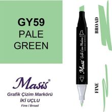 Masis 59 Açık Yeşil Çift Uçlu Marker Grafik Çizim Kalemi