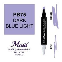 Masis 75 Sisli Açık Mavi Çift Uçlu Marker Grafik Çizim Kalemi