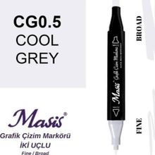Masis CG0.5 Soğuk Gri Çift Uçlu Marker Grafik Çizim Kalemi