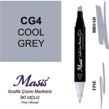 Masis CG4 Soğuk Gri Çift Uçlu Marker Grafik Çizim Kalemi