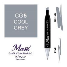 Masis CG5 Soğuk Gri Çift Uçlu Marker Grafik Çizim Kalemi