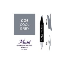 Masis CG6 Soğuk Gri Çift Uçlu Marker Grafik Çizim Kalemi