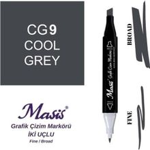 Masis GG9 Yeşilimsi Gri Çift Uçlu Marker Grafik Çizim Kalemi