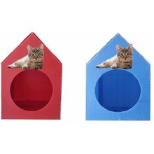 Maskot 35x45x51 cm 2'li Çok Renkli Plastik Su Geçirmez Kedi Evi