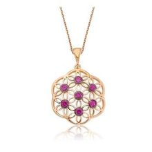 Massal Design 925 Ayar Pembe Yaşam Çiçeği Kadın Gümüş Kolye
