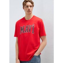 Mavi 0611711-70467 Logo Baskılı Kırmızı Erkek T-shirt