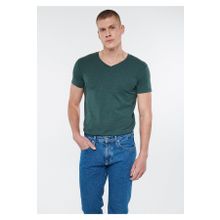 Mavi 061748-25752 Stretch V Yaka Dar Kalıp Düz Yeşil Erkek T-Shirt