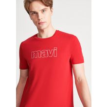Mavi 065781-34535 Kırmızı Pamuklu Baskılı Normal Kesim Erkek T-shirt