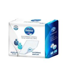 Mavi Beyaz 60x90 CM Kaydırmaz Bantlı 30 Adet Yatak Koruyucu Örtü