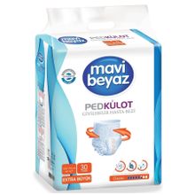 Mavi Beyaz Ped Külot 30 Adet Large Hasta Bezi