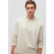 Mavi M065606-70134 Kum Beji Erkek Regular Mavi Logo Baskılı Kapuşonlu Sweatshirt