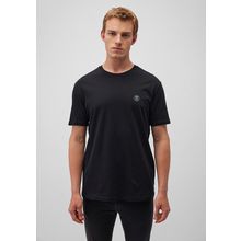 Mavi M067074-900 Logo Bisiklet Yaka Loose Fit Düz Siyah Erkek T-shirt