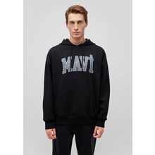 Mavi M067149-902 Siyah Erkek Oversize Kapuşonlu Logo Sweatshirt