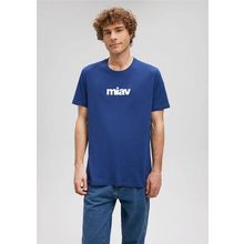 Mavi M067153-70722 Koyu Saks Mavi Regular Miav Baskılı Erkek T-Shirt
