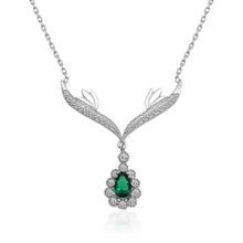 Mavio Gümüş Yeşil Taşlı Madalyon Bayan Kolye