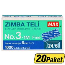 MAX No 24/6 Beyaz 20'li Zımba Teli