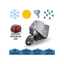 MaxDurable Arora Mojito Pro Uyumlu Gri Arka Çantasız Motorlar İçin Su Geçirmez Motosiklet Örtüsü