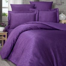 Maxstyle Jakarli Saten Paisley 200 x 220 cm Mürdüm Çift Kişilik Nevresim Takimi