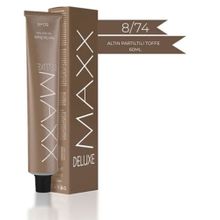 Maxx Deluxe 8.74 Altın Parıltılı Toffe 60 ml Tüp Krem Saç Boyası