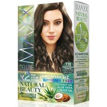 Maxx Deluxe Natural Beauty Amonyaksız 7.11 Yoğun Küllü Kumral x2 Saç Boyası Seti