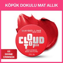 Maybelline New York Cloudtopia 03 Divine Crimson Köpük Dokulu Mat Allık