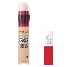 Maybelline New York Instant Anti Age Eraser Kapatıcı 01 Light ve Mini Super Stay Matte Ink Likit Mat Ruj 20 Pioneer Makyaj Seti