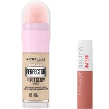 Maybelline New York Instant Perfector Glow 4 Etki 1 Arada Fondöten 01 Light Mini Super Stay Matte Ink Likit Mat Ruj 65 Seductress Makyaj Seti