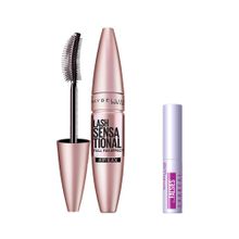 Maybelline New York Lash Sensational Yelpaze Etkili Siyah Maskara 9.5 ml Siyah Mini Falsies Surreal Maskara 4.7 ml Makyaj Seti