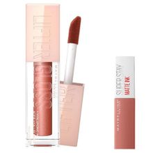 Maybelline New York Lifter Gloss Nemlendirici Dudak Parlatıcısı 009 Topaz Mini Super Stay Matte Ink Likit Mat Ruj 65 Seductress Makyaj Seti