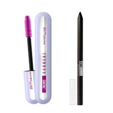 Maybelline New York Tattoo Liner Jel Göz Kalemi 900 Deep Onyx Siyah Mini Falsies Surreal Maskara 4.7 ml Makyaj Seti